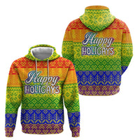 LGBT Gay Pride Happy Holigays Christmas Hoodie Xmas Holiday Patterns - Wonder Print Shop