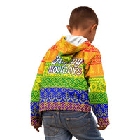 LGBT Gay Pride Happy Holigays Christmas Kid Hoodie Xmas Holiday Patterns - Wonder Print Shop