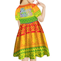 LGBT Gay Pride Happy Holigays Christmas Kid Short Sleeve Dress Xmas Holiday Patterns - Wonder Print Shop