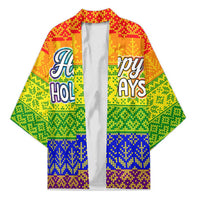 LGBT Gay Pride Happy Holigays Christmas Kimono Xmas Holiday Patterns - Wonder Print Shop