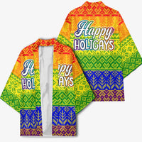 LGBT Gay Pride Happy Holigays Christmas Kimono Xmas Holiday Patterns - Wonder Print Shop