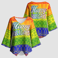 LGBT Gay Pride Happy Holigays Christmas Kimono Sleeve Blouse Xmas Holiday Patterns - Wonder Print Shop