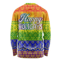 LGBT Gay Pride Happy Holigays Christmas Long Sleeve Shirt Xmas Holiday Patterns - Wonder Print Shop