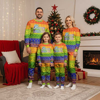 LGBT Gay Pride Happy Holigays Christmas Pajama Set Xmas Holiday Patterns - Wonder Print Shop