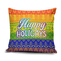 LGBT Gay Pride Happy Holigays Christmas Pillow Cover Xmas Holiday Patterns - Wonder Print Shop