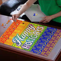 LGBT Gay Pride Happy Holigays Christmas Puzzle Xmas Holiday Patterns - Wonder Print Shop