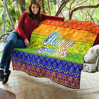 LGBT Gay Pride Happy Holigays Christmas Quilt Xmas Holiday Patterns - Wonder Print Shop