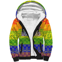 LGBT Gay Pride Happy Holigays Christmas Sherpa Hoodie Xmas Holiday Patterns - Wonder Print Shop