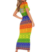 LGBT Gay Pride Happy Holigays Christmas Short Sleeve Bodycon Dress Xmas Holiday Patterns - Wonder Print Shop