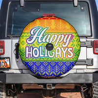 LGBT Gay Pride Happy Holigays Christmas Spare Tire Cover Xmas Holiday Patterns - Wonder Print Shop
