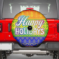 LGBT Gay Pride Happy Holigays Christmas Spare Tire Cover Xmas Holiday Patterns - Wonder Print Shop