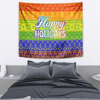 LGBT Gay Pride Happy Holigays Christmas Tapestry Xmas Holiday Patterns - Wonder Print Shop