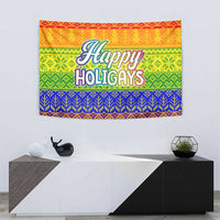 LGBT Gay Pride Happy Holigays Christmas Tapestry Xmas Holiday Patterns - Wonder Print Shop