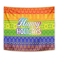 LGBT Gay Pride Happy Holigays Christmas Tapestry Xmas Holiday Patterns - Wonder Print Shop