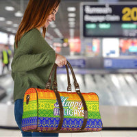 LGBT Gay Pride Happy Holigays Christmas Travel Bag Xmas Holiday Patterns - Wonder Print Shop