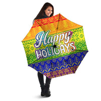 LGBT Gay Pride Happy Holigays Christmas Umbrella Xmas Holiday Patterns - Wonder Print Shop