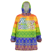 LGBT Gay Pride Happy Holigays Christmas Wearable Blanket Hoodie Xmas Holiday Patterns - Wonder Print Shop