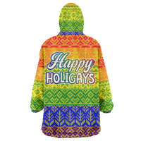 LGBT Gay Pride Happy Holigays Christmas Wearable Blanket Hoodie Xmas Holiday Patterns - Wonder Print Shop