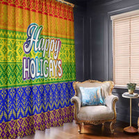 LGBT Gay Pride Happy Holigays Christmas Window Curtain Xmas Holiday Patterns - Wonder Print Shop