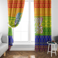 LGBT Gay Pride Happy Holigays Christmas Window Curtain Xmas Holiday Patterns - Wonder Print Shop