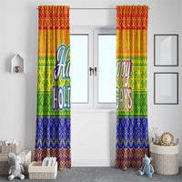 LGBT Gay Pride Happy Holigays Christmas Window Curtain Xmas Holiday Patterns - Wonder Print Shop