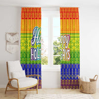 LGBT Gay Pride Happy Holigays Christmas Window Curtain Xmas Holiday Patterns - Wonder Print Shop