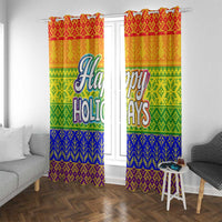 LGBT Gay Pride Happy Holigays Christmas Window Curtain Xmas Holiday Patterns - Wonder Print Shop