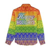 LGBT Gay Pride Happy Holigays Christmas Women Casual Shirt Xmas Holiday Patterns - Wonder Print Shop