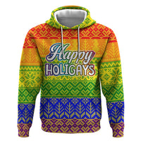 LGBT Gay Pride Happy Holigays Christmas Zip Hoodie Xmas Holiday Patterns - Wonder Print Shop