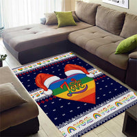 LGBT Heart Christmas Yall Christmas Area Rug Xmas Holiday Patterns - Wonder Print Shop