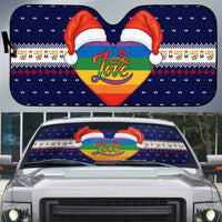 LGBT Heart Christmas Yall Christmas Auto Sun Shade Xmas Holiday Patterns - Wonder Print Shop
