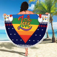 LGBT Heart Christmas Yall Christmas Beach Blanket Xmas Holiday Patterns - Wonder Print Shop