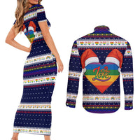 LGBT Heart Christmas Yall Christmas Couples Matching Short Sleeve Bodycon Dress and Long Sleeve Button Shirt Xmas Holiday Patterns - Wonder Print Shop