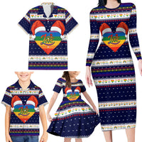 LGBT Heart Christmas Yall Christmas Family Matching Long Sleeve Bodycon Dress and Hawaiian Shirt Xmas Holiday Patterns - Wonder Print Shop