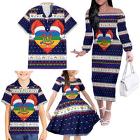 LGBT Heart Christmas Yall Christmas Family Matching Off The Shoulder Long Sleeve Dress and Hawaiian Shirt Xmas Holiday Patterns - Wonder Print Shop