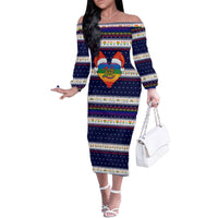 LGBT Heart Christmas Yall Christmas Family Matching Off The Shoulder Long Sleeve Dress and Hawaiian Shirt Xmas Holiday Patterns - Wonder Print Shop