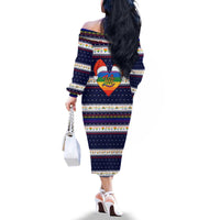 LGBT Heart Christmas Yall Christmas Family Matching Off The Shoulder Long Sleeve Dress and Hawaiian Shirt Xmas Holiday Patterns - Wonder Print Shop