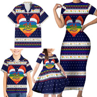 LGBT Heart Christmas Yall Christmas Family Matching Short Sleeve Bodycon Dress and Hawaiian Shirt Xmas Holiday Patterns - Wonder Print Shop