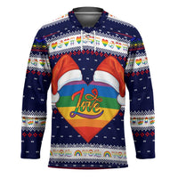 LGBT Heart Christmas Yall Christmas Hockey Jersey Xmas Holiday Patterns - Wonder Print Shop