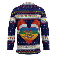 LGBT Heart Christmas Yall Christmas Hockey Jersey Xmas Holiday Patterns - Wonder Print Shop