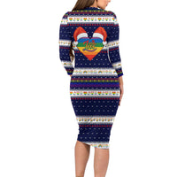 LGBT Heart Christmas Yall Christmas Long Sleeve Bodycon Dress Xmas Holiday Patterns - Wonder Print Shop