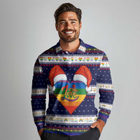 LGBT Heart Christmas Yall Christmas Long Sleeve Polo Shirt Xmas Holiday Patterns - Wonder Print Shop