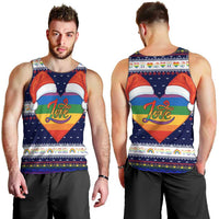 LGBT Heart Christmas Yall Christmas Men Tank Top Xmas Holiday Patterns - Wonder Print Shop