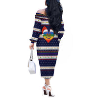 LGBT Heart Christmas Yall Christmas Off The Shoulder Long Sleeve Dress Xmas Holiday Patterns - Wonder Print Shop