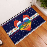 LGBT Heart Christmas Yall Christmas Rubber Doormat Xmas Holiday Patterns - Wonder Print Shop