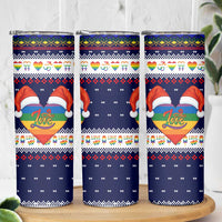 LGBT Heart Christmas Yall Christmas Skinny Tumbler Xmas Holiday Patterns - Wonder Print Shop