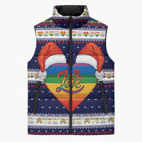 LGBT Heart Christmas Yall Christmas Sleeveless Puffer Jacket Xmas Holiday Patterns - Wonder Print Shop