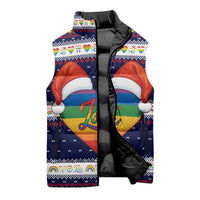 LGBT Heart Christmas Yall Christmas Sleeveless Puffer Jacket Xmas Holiday Patterns - Wonder Print Shop