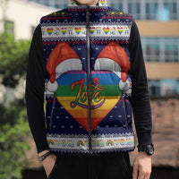LGBT Heart Christmas Yall Christmas Sleeveless Puffer Jacket Xmas Holiday Patterns - Wonder Print Shop