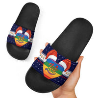 LGBT Heart Christmas Yall Christmas Slide Sandals Xmas Holiday Patterns - Wonder Print Shop